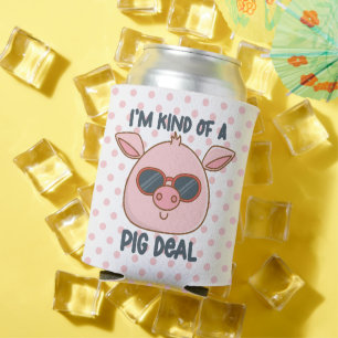 Funny Pig Pun Can Cooler