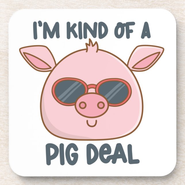 Funny Pig Pun Coaster (Front)