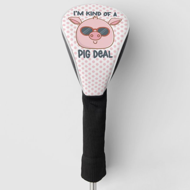 Funny Pig Pun  Golf Head Cover (Front)