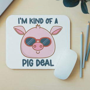 Funny Pig Pun Mouse Mat