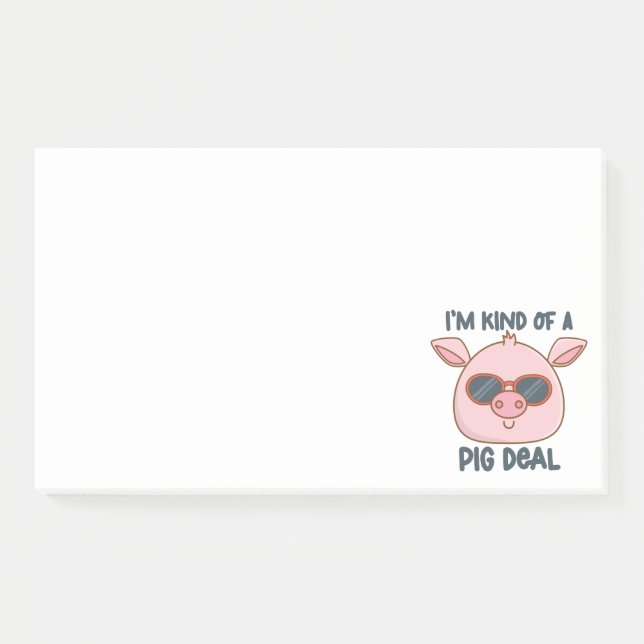 Funny Pig Pun Post-it Notes (Front)