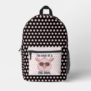 Funny Pig Pun  Printed Backpack