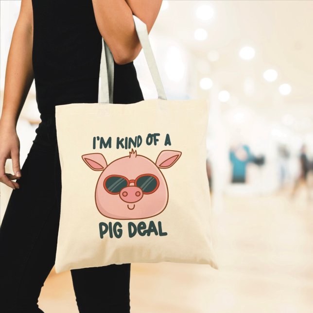Funny Pig Pun Tote Bag (Creator Uploaded)