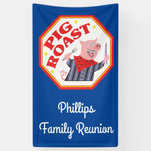 Funny Pig Roast Family Reunion Banner