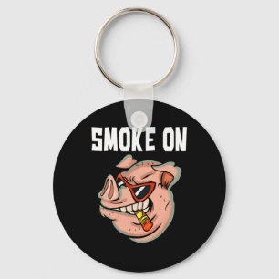 Funny Pig Shirt For Men Smoking Meat Pork Lover Pu Key Ring