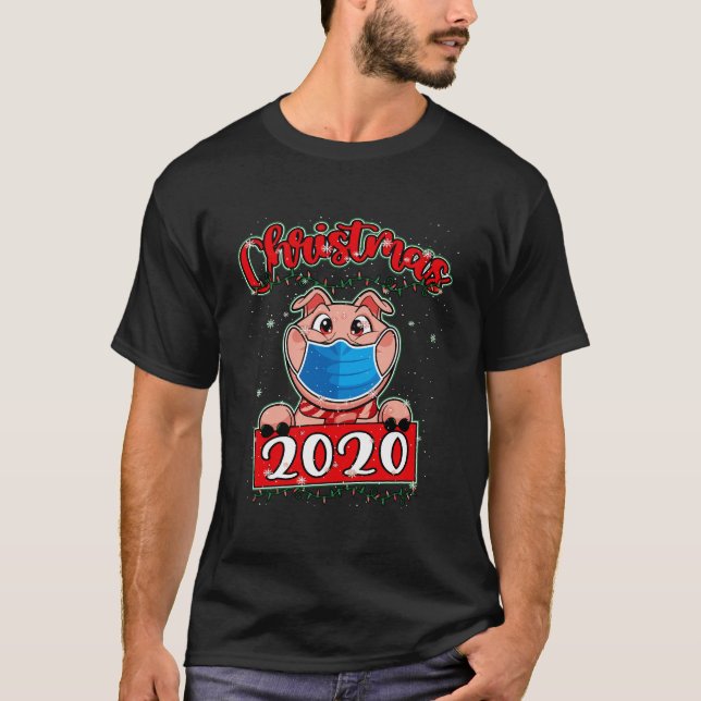 Funny Pig Shirt With Face Mask 2020 Christmas Quar (Front)