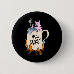 Funny Pig Spit Roast Bbq Party Grill Master Gift 6 Cm Round Badge