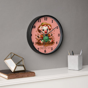 Funny pig sty add text clock
