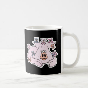 funny pig with baby piglets coffee mug