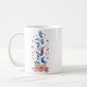 Funny Pigeon Aamerican Usa Flag Memorial Day 4th Coffee Mug