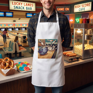 Funny Pigeon Bowling Strike Cartoon Art Standard Apron
