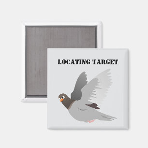 Funny Pigeon Cartoon, “Locating Target” Bird Humou Magnet