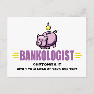 Funny Piggy Bank Postcard