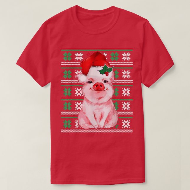 Funny Pigmas Pig Lover Ugly Christmas Sweater Girl (Design Front)