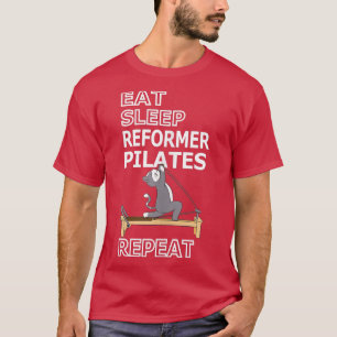 Funny Pilates cat Lover Eat Sleep Reformer Pilates T-Shirt
