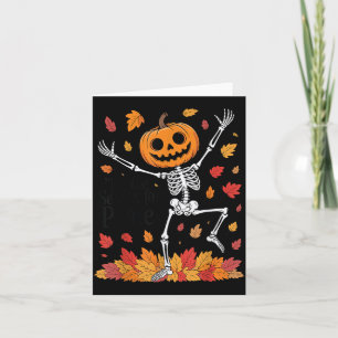 Funny Pilates Skeleton Pumpkin Yoga Halloween Fall Card