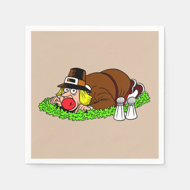 Funny Pilgrim Picture Napkin (Front)