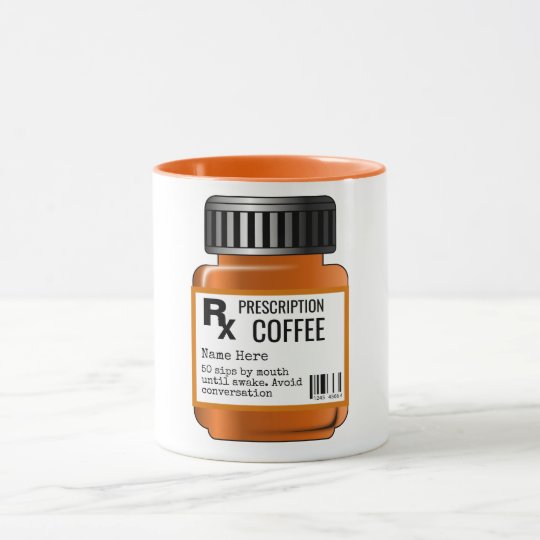 FUNNY Pill Bottle Label COFFEE Prescription Mug Zazzle.co.uk