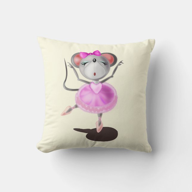 Funny Pillow Ballerina Mouse Ballet Dancer (Front)