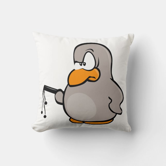 Funny Pillows, Penguin with whip Cushion (Front)