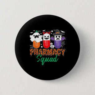 Funny Pills Pharmacist Cute Halloween Pharmacy Squ 6 Cm Round Badge