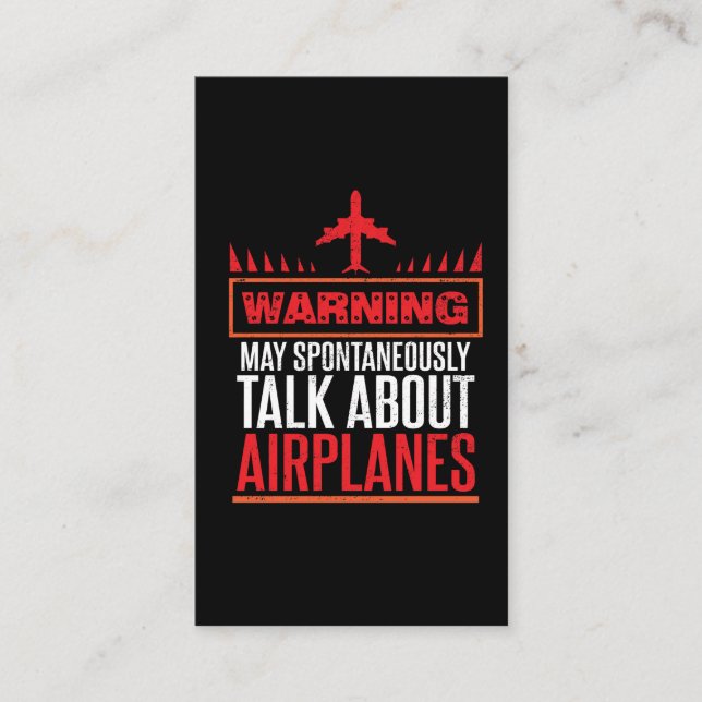 Funny Pilot and Aircraft Gifts Business Card (Front)