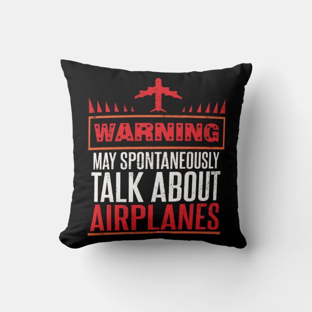 Funny Pilot and Aircraft Gifts Cushion (Front)