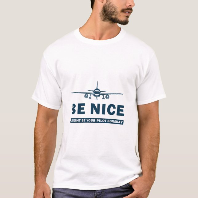 Funny Pilot & Aviation Aeroplane T-Shirt (Front)