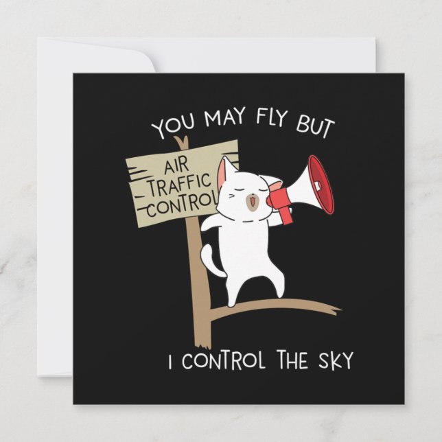Funny Pilot Aviation Air Traffic Controller Statem Invitation (Front)