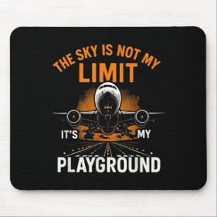Funny Pilot Aviation Flight Aeroplane Pilot Sky No Mouse Mat