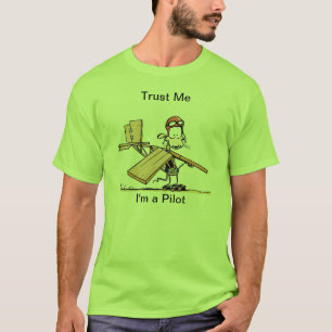 Funny Pilot Cartoon T-Shirt