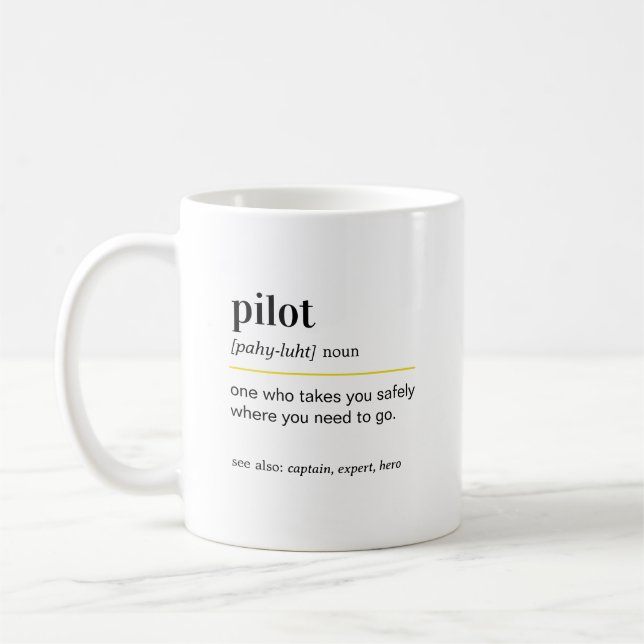 Funny Pilot Definition Gift Coffee Mug (Left)
