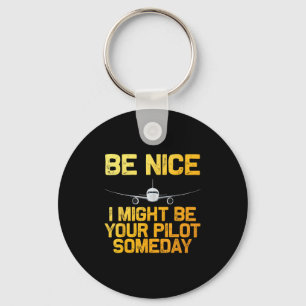 Funny Pilot Design For Men Women Aviation Aeroplan Key Ring