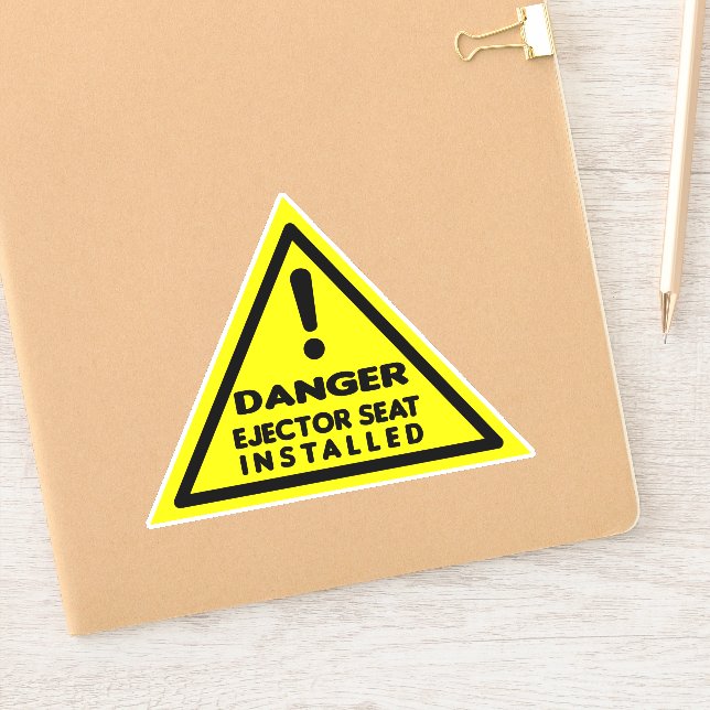 Funny Pilot Ejector Seat Installed Danger Sign (Notebook)