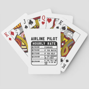 Funny Pilot Hourly Rate Aviation Playing Cards