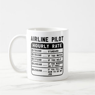 Funny Pilot Hourly Rate Coffee Mug