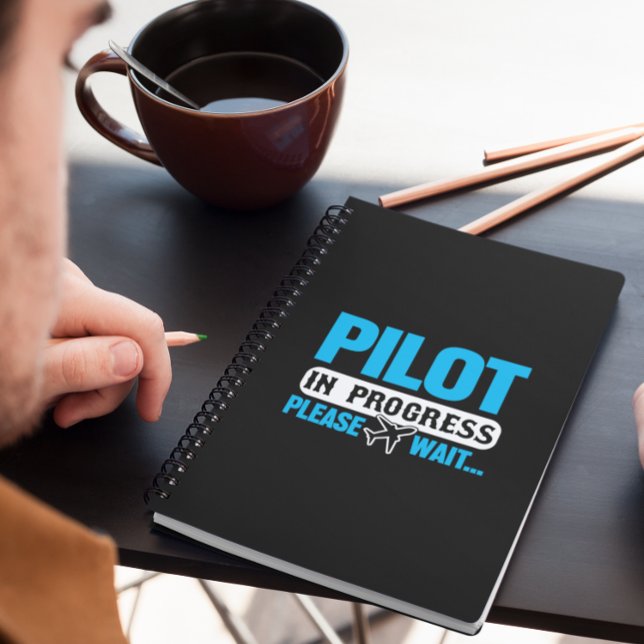 Funny Pilot in Progress Flight School Student Notebook (pilot loading funny notebook)