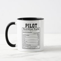 Funny Pilot Nutrition Facts Airline Captain Gift