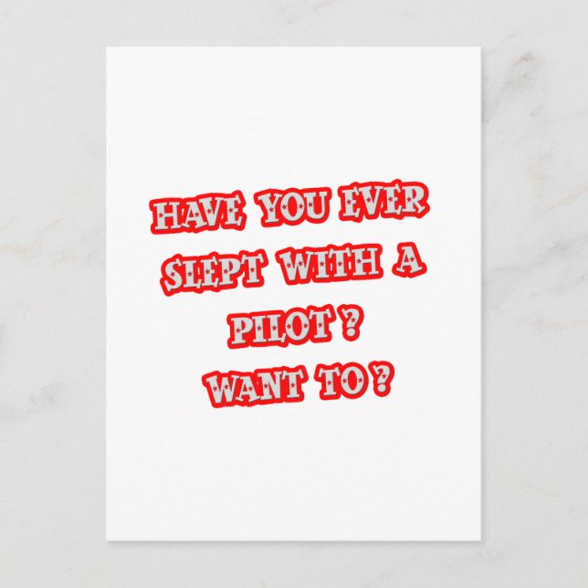 Funny Pilot Pick-Up Line Postcard (Front)