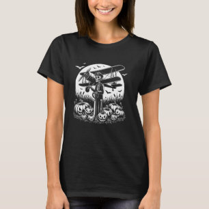 Funny Pilot Skeleton Aeroplane Aircraft Halloween T-Shirt
