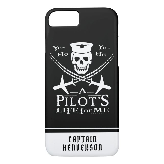 Funny Pilot Skull Aeroplanes Pirate Humour | Case-Mate iPhone Case (Back)