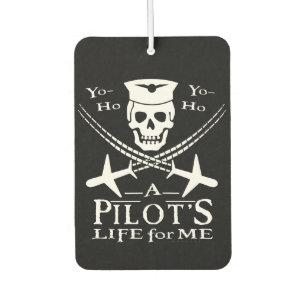 Funny Pilot Skull Cross Aeroplanes Pirate Humour Car Air Freshener