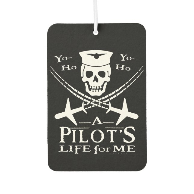 Funny Pilot Skull Cross Aeroplanes Pirate Humour Car Air Freshener (Front)