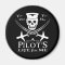 Funny Pilot Skull Cross Aeroplanes Pirate Humour