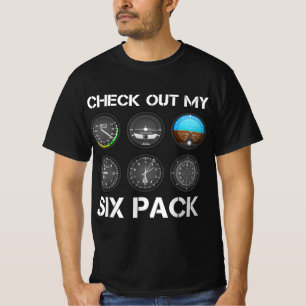 Funny Pilot Top Airplane Six Pack Flight Instrumen