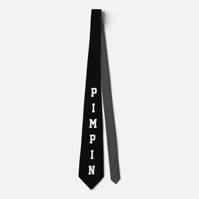 Funny Pimpin Black and White Novelty  Tie (Front)