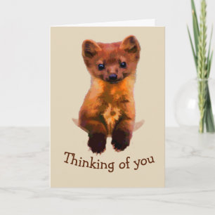 Funny Pine Martin Wildlife Animal Thinking of You Card