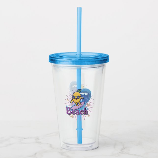 funny pineapple acrylic tumbler (Front)