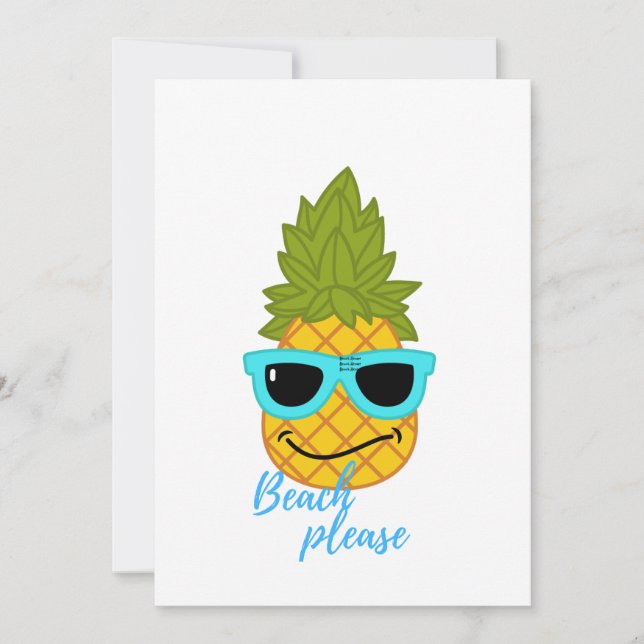 Funny Pineapple Chilling With Summer Sunglasses    Invitation (Front)