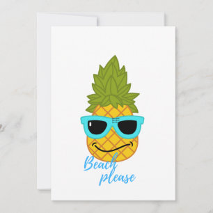 Funny Pineapple Chilling With Summer Sunglasses Invitation